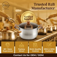 Premium Buchenholz Kochgeschirr-Set 5-teilig Edelstahl Bernsteinfarbene Glasdeckel Marmor Antihaft-Bratpfanne Dampfgarer für Zuhause und Küche