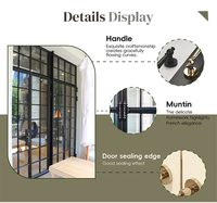 Entrada Exterior arqueada comercial personalizada, puertas francesas PDP China, puerta Interior de acero, parrilla de cristal, entrada abatible para Baño
