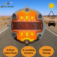 OWLEYE Balise solaire routière en aluminium 123x47mm Capacité de charge 45T Protection IP68 Lumière LED Portée visuelle 600m Multicolore 120 heures