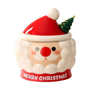 Taza de Cerámica Creativa de Santa Claus con Tapa, Diseño Navideño de Dibujos Animados para Regalos Navideños - Product Image 4