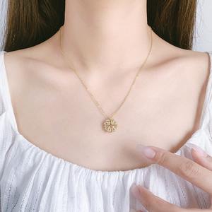 Nabest impermeable 925 plata esterlina completo Zirconia trébol collar mujeres apertura y cierre Colvers gargantilla joyería de la suerte - Product Image 4