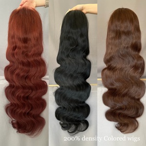 Perruque bouclée sans colle en cheveux humains vierges, ondulations profondes, densité 200%, couleur bordeaux 99J, 13x4, pour femme - Product Image 5