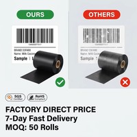 Harga Grosir Pita Wax 110mm X 300m TTR Thermal Transfer Ribbon untuk Printer Desktop TSC Honeywell Label Barcode Transparan