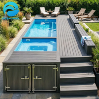Piscine Conteneurisée Personnalisée en Fibre de Verre et Acrylique, avec Cascade et Jacuzzi, Équipement de Piscine Hors Sol 20ft 40ft