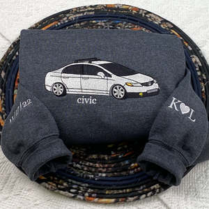 Voiture personnalisée de Photo Sweat à capuche d'hiver brodé de couleur unie Cadeaux unisexe pour les gars de la voiture - Product Image 6