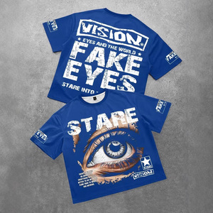 Camiseta de manga corta para hombre con estampado 3D de ojos falsos de Vision, poliéster transpirable, cuello redondo, moda urbana - Product Image 1