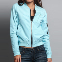 Blouson bomber personnalisé pour femme, col montant, tricoté, respirant, coupe-vent, léger, ajusté, avec poches zippées, pour l'automne