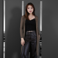 Cardigan de luxe pour femme Tyan en laine, taille unique, châle décontracté en laine, tricot sans boutons pour femme