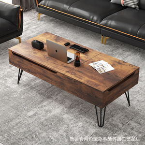 Wooden Coffee Table With Height <b>Adjustment</b> Nordic Style Living Room Furniture Dual Purpose <b>Office</b> <b>Desk</b> For Home Use - Product Image 4