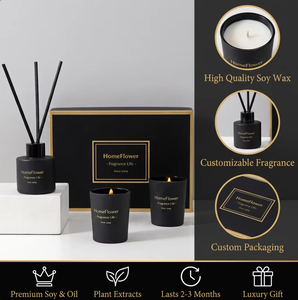 <span class=keywords><strong>Coffret</strong></span> Cadeau de Luxe Artisanal Moderne pour la Saint-Valentin : Bougie en Cire de Soja à l'Huile Essentielle, Parfum Longue Durée, dans un Pot en Verre - Product Image 1