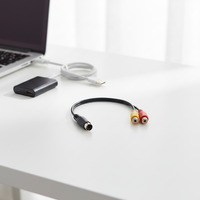 DAJIANG Maßgefertigtes Mini-DIN 6-Pin auf 2RCA Stecker-Buchse Kupferleiter Videokabel-Adapter mit PVC-Ummantelung für Projektor