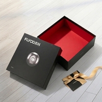 Caja de Regalo Rígida con Tapa Abatible, Fabricada con Materiales Reciclados Ecológicos, Laminación Brillante, Estampado en Caliente, Ventana de Cartón, Embalaje Portátil con Relieve
