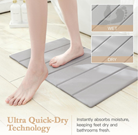 Tapis de bain pliable super absorbant en pierre avec dessus en cuir végétalien – Design luxueux haut de gamme antidérapant pour salle de bain et cuisine