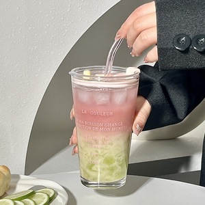 Vaso de vidrio La Gouleur con tapa, gran capacidad, resistente al calor, para café, té y fiestas. - Product Image 3