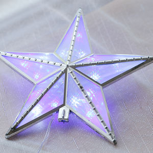 Pohon Natal ornamen puncak USB bertenaga baterai LED bintang bercahaya puncak untuk Xmas Olahraga & Hiburan Produk - Product Image 1