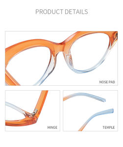 نظارات VisualMate أحدث تصميم مضاد للضوء الأزرق قوس قزح للعين القط إطار سيندي نظارات بصرية ملونة بسعر المصنع - Product Image 6