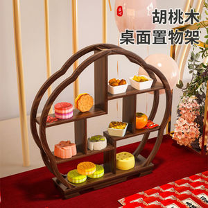 Estante de exhibición antiguo con función de rotación para arreglos de mesa de boda y decoraciones de estilo chino - Product Image 4