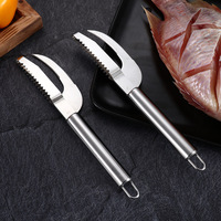 Vente en gros de couteau à ventre de poisson en acier inoxydable Échelle d'abattage de poisson Grattoir Rabot Fourchettes Fabricant de gadgets d'abattage de poisson