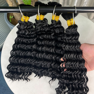 Extensión de cabello Remy humano virgen Natural 100%, trenzas bohemias sin procesar, cutícula alineada, cabello a granel, estilo de onda profunda - Product Image 3