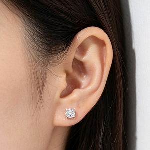Bijoux IGI certifiés, couleur blanche DE, bijoux de fiançailles classiques pour femmes, boucles d'oreilles en or blanc 10 carats, diamants de laboratoire 0,5 ct - Product Image 3