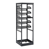 Baie de serveur ouverte 42U avec cinq niveaux de rangement et roulettes, certifiée CE, protection IP20, support mural