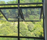 Fenêtre suspendue supérieure RG50 Fenêtre suspendue supérieure à double vitrage en aluminium Fenêtre suspendue à double vitrage Fenêtre d'extraction de fumée de sécurité incendie