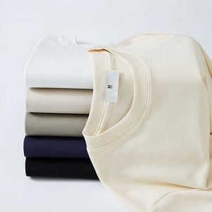 เสื้อยืดคอตตอนแท้ 100% แบบเรียบสำหรับผู้ชาย เสื้อยืดแขนสั้นทรงโอเวอร์ไซส์ เสื้อยืดเปล่าสำหรับพิมพ์ลาย เสื้อยืดแบบยูนิเซ็กซ์ ขายส่ง - Product Image 1