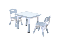 Meubles de conception moderne multicolores bon marché Activité pour enfants Table en plastique réglable 60*60cm 4 chaises