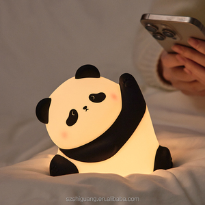 Lámpara Nocturna LED Portátil <span class=keywords><strong>de</strong></span> <span class=keywords><strong>Kung</strong></span> <span class=keywords><strong>Fu</strong></span> <span class=keywords><strong>Panda</strong></span>, Linda Lámpara Infantil <span class=keywords><strong>de</strong></span> Silicona con Sensor Táctil, Tamaño Mini para Niños - Product Image 1