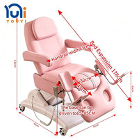 Fauteuil d'examen gynécologique électrique rose, couleur personnalisable, 3 moteurs, table d'examen gynécologique pour clinique, salon de beauté