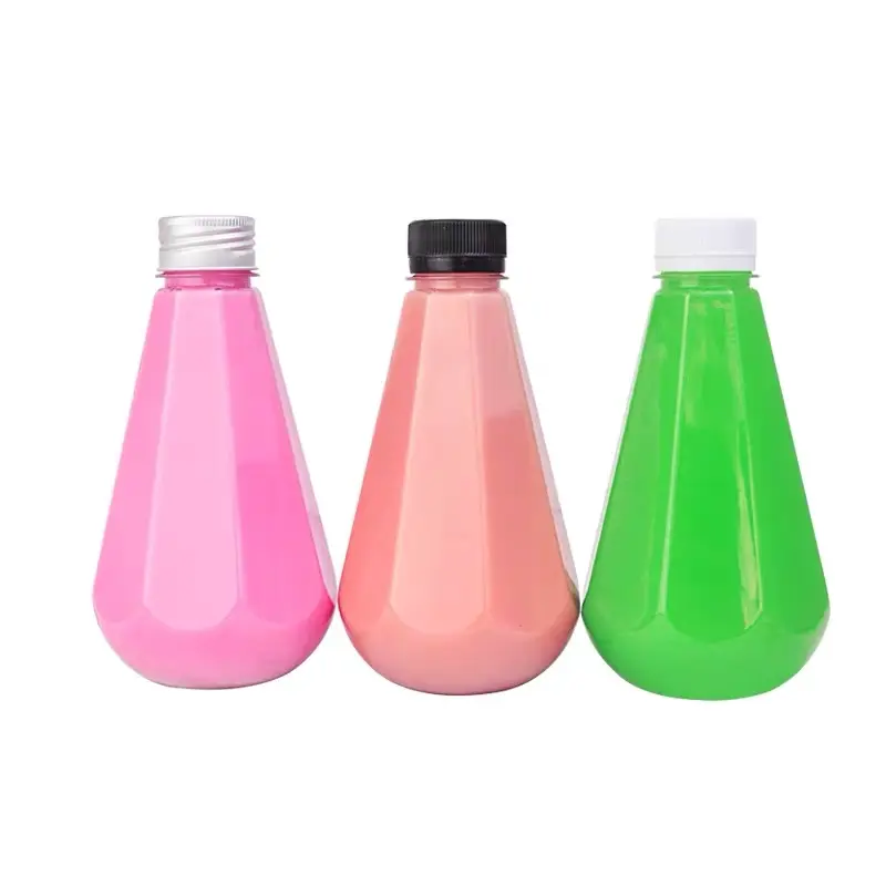 Botol Minuman Kemasan Kreatif Transparan PET Botol Unik Jus 300Ml Botol Minum Berbentuk Tetesan Plastik