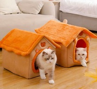 Nichoir pour chats et chiens, chaud pour l'hiver, quatre saisons, motif ours, utilisation en intérieur, amovible, lavable, lit et nid pour animaux de compagnie