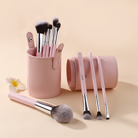 Support de rangement cylindrique en tissu pour pinceaux de maquillage professionnels de luxe, idéal pour les voyages