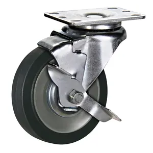 S-S 2.5 3 4 5 Inch Tpr Elastic Rubber Caster Food Cart Wheels