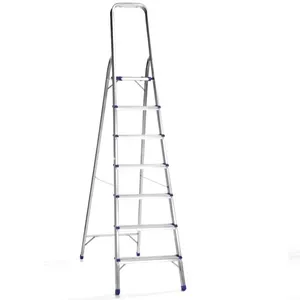multi function economic design Aluminum Single Side Step Ladder with tray, pvc feet, steel brace