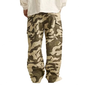 Custom Streetwear Cotton Fabric Baggy Straight Fit <b>Printed</b> Camouflage <b>Trousers</b> for <b>Men</b> Camo Parachute Pants <b>Men's</b> Cargo Pants - Product Image 5