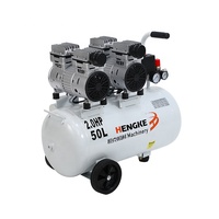 Compresseur d'air portable sans huile 220V à piston, 50L, refroidi par air, prix usine, idéal pour le lavage de voitures