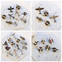 Broche vintage steampunk avion pour homme et femme, épingle de revers, badge rétro en métal, bijou charme roue d'avion pour manteau, veste, cadeau