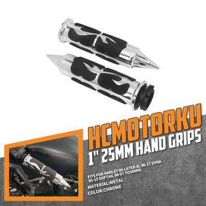 Puños de Manillar de Motocicleta de 25 mm (1\") con Diseño de Llama para Harley Sportster Dyna Softail Touring V-Rod para Yamaha - Product Image 2