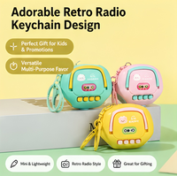 Speaker Bluetooth Mini Retro Bentuk Gantungan Kunci Desain Beruang Lucu Kotak Musik Portabel Hadiah untuk Anak-Anak Grosir