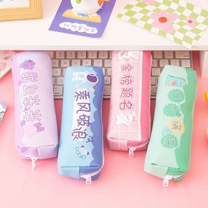 กล่องดินสอผ้าแคนวาสแบบมีซิป ความจุขนาดใหญ่ สำหรับนักเรียน นักศึกษา ใช้ในสำนักงาน สไตล์เกาหลี ดีไซน์แปลกใหม่ - Product Image 4