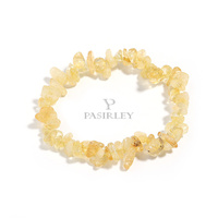 Bracelet élastique en pierre naturelle concassée de style ethnique irrégulier en quartz rose naturel en gros