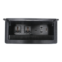 Caja de Conexiones de Sobremesa, 2 Tomas de Corriente Universales Estándar, 2 Puertos USB, Tipo C, HDMI