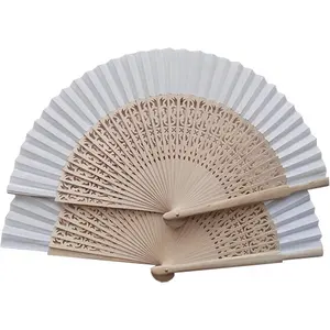 Classic Hollow Wood Craved Hand Held Fan