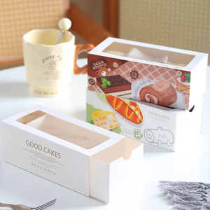 Cajas de panadería de papel Kraft, ventana de exhibición transparente, embalaje de pastelería individual para Donut, <span class=keywords><strong>Mini</strong></span> pastel, rebanada de pastel, postres, golosinas para alimentos - Product Image 4
