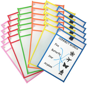 Classeur de poche portable, pièces, poches sèches, planche d'écriture et d'écrans, outil <span class=keywords><strong>sec</strong></span> pour enseigner les Pastels des enfants - Product Image 1