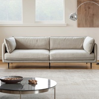 Canapé modulaire 3 places Zayshine Nordic Modern Luxury en velours kaki pour salon, appartement, villa, hôtel, canapé de détente à pieds hauts