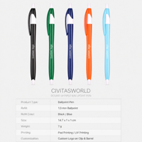 Stylo bille personnalisé en forme d'heure de prière avec logo, pointe 1,0 mm, promotionnel