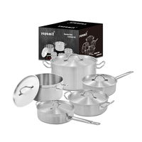 Casserole en acier inoxydable à prix d'usine pour cuisine commerciale Batterie de cuisine professionnelle Ensemble chef