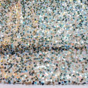 Fabricant de tissus de broderie de paillettes de dentelle de tulle vert de luxe de 5mm pour robe de style européen et français - Product Image 4